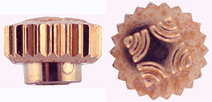 Zenith® Genuine, Vintage Crown (Dustproof, Spring Loaded), outside diameter of crown 4.5 mm, colour: rose gold, short pipe, square with 4 motifs in corner