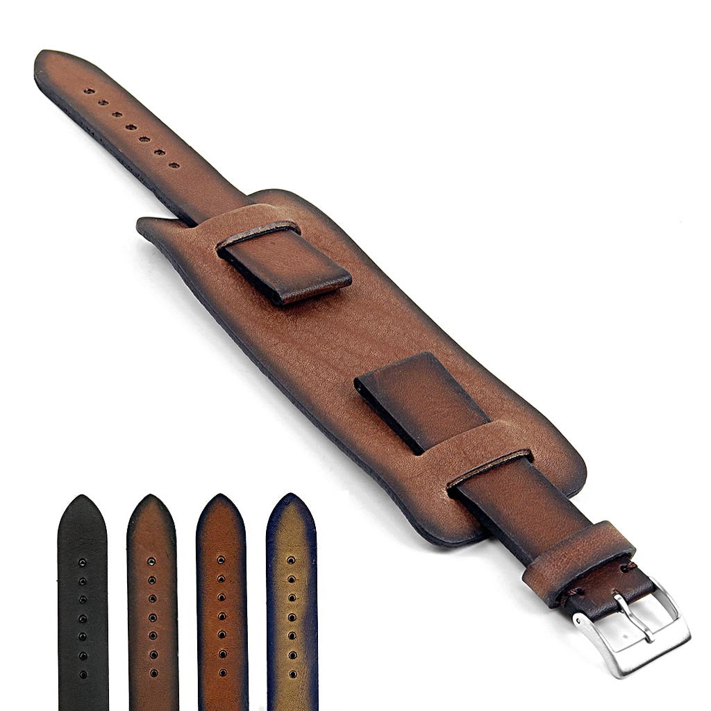 Gauntlet Vintage Leather Cuff Bund Strap By Dassari