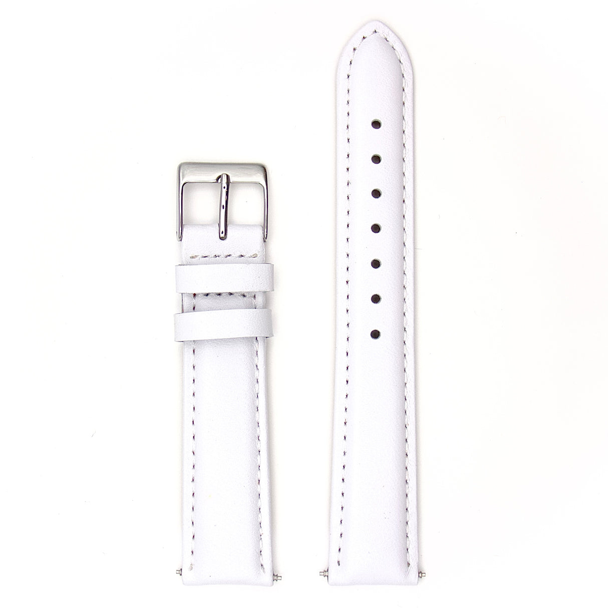 Plain Grain Genuine Leather Strap - White (by PERRIN)