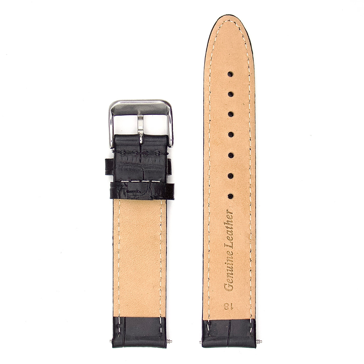 Italian Crocodile Genuine Leather Strap - White (by PERRIN)