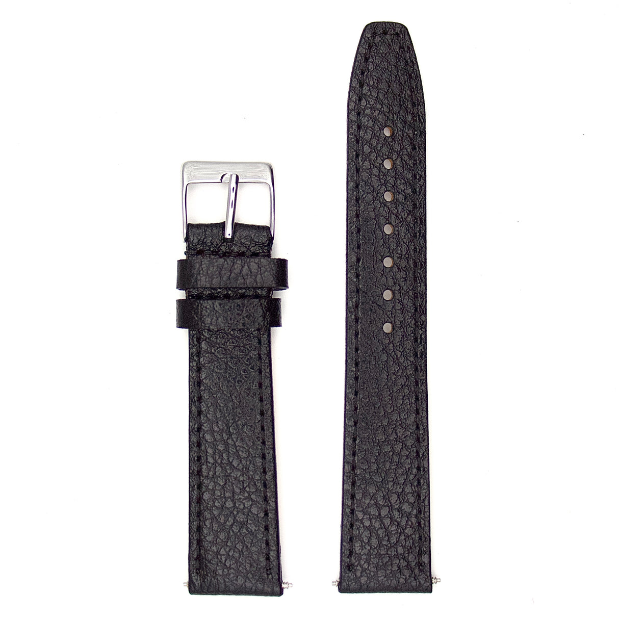 Pebble Grain Genuine Leather Strap - Black (by PERRIN)