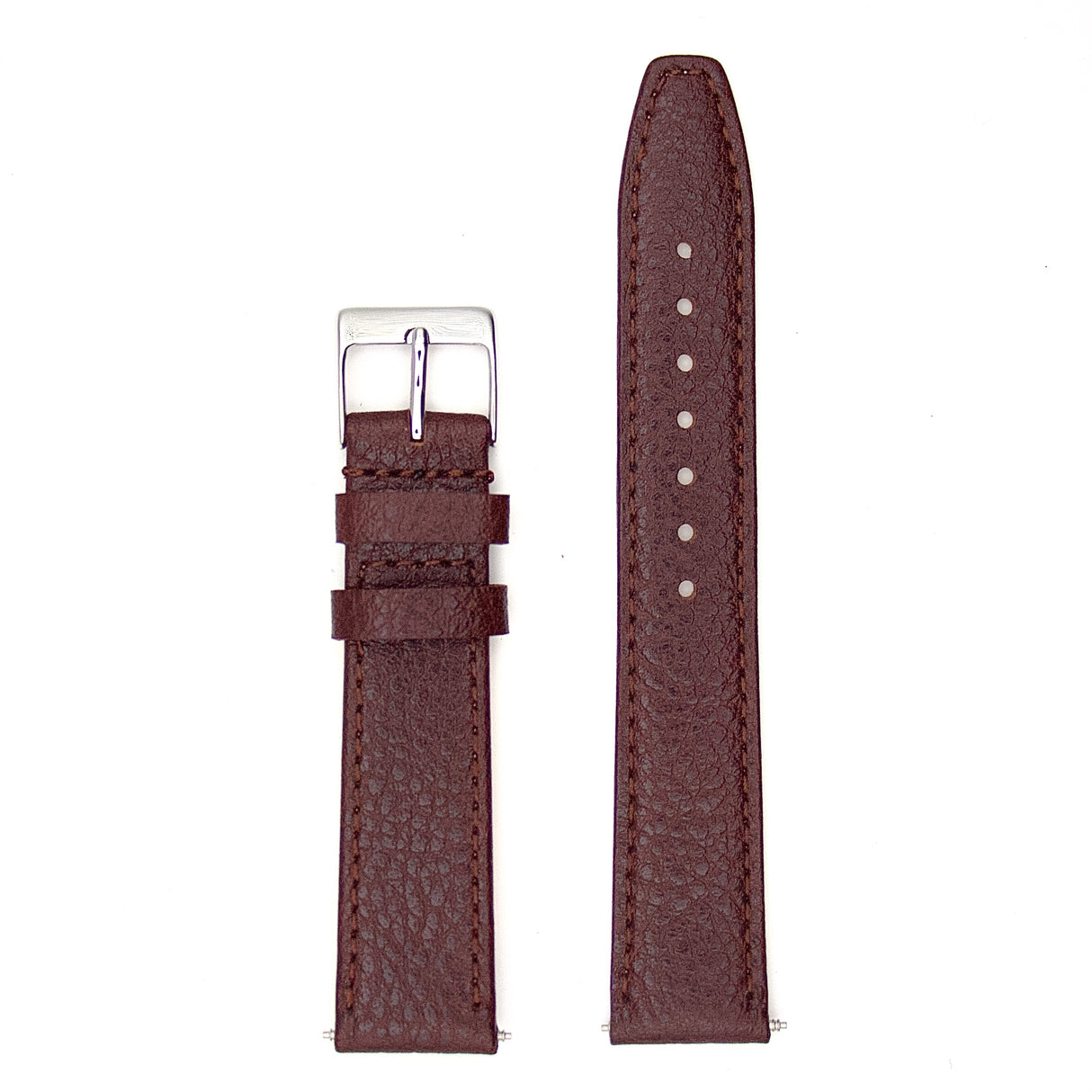 Pebble Grain Genuine Leather Strap - Brown (by PERRIN)
