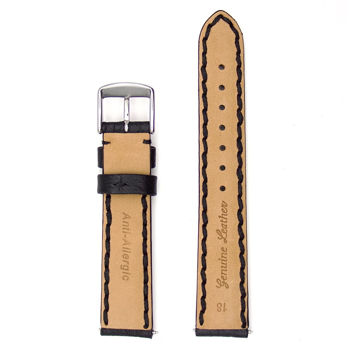 Thick Stitched Genuine Leather Strap - Tan (by PERRIN)