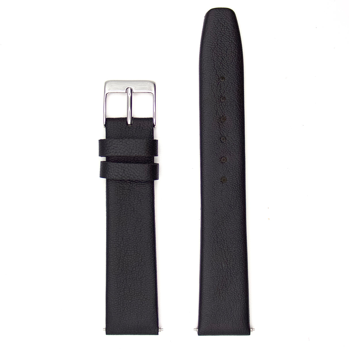 Smooth Grain Genuine Leather Strap - Black (by PERRIN)