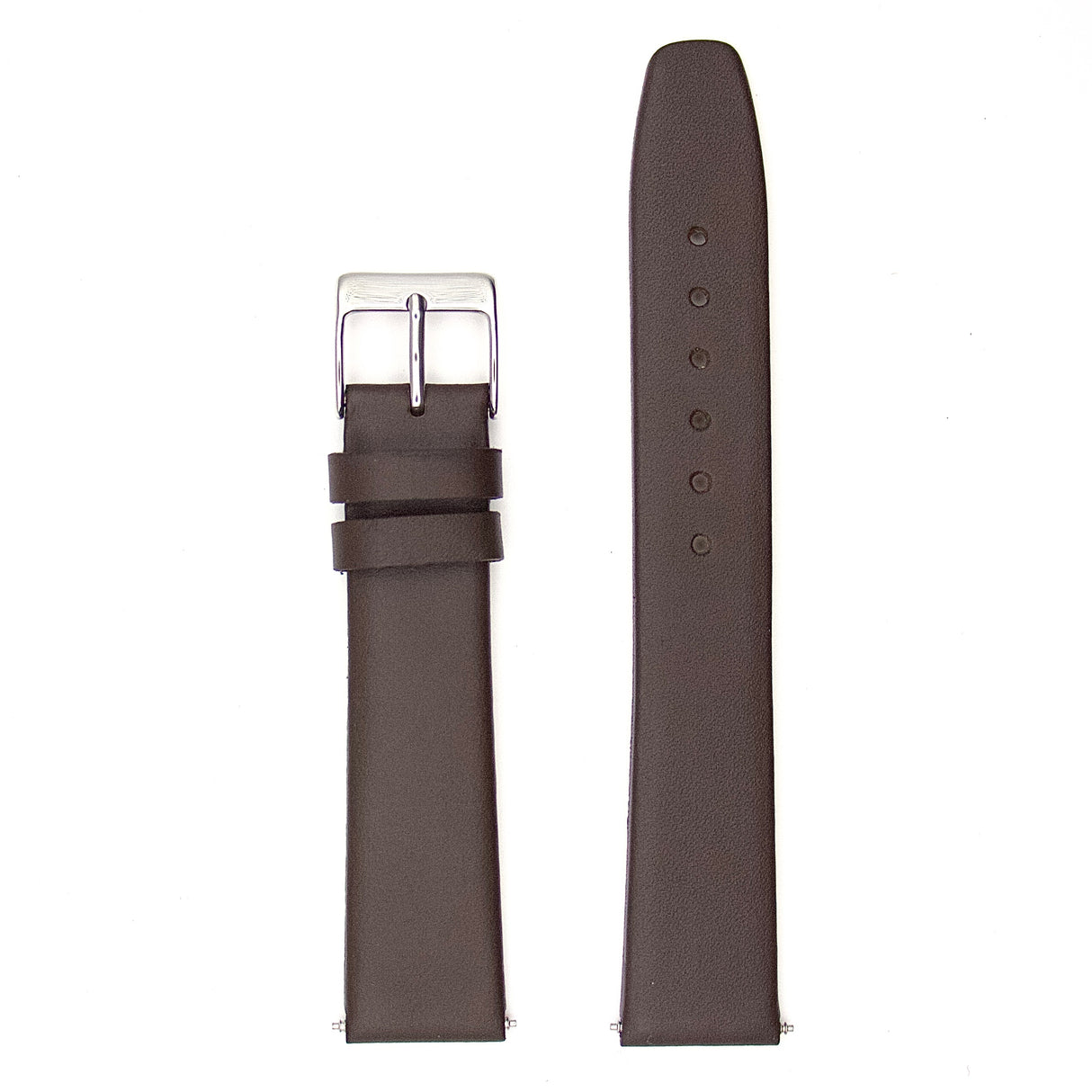 Smooth Grain Genuine Leather Strap - Brown (by PERRIN)