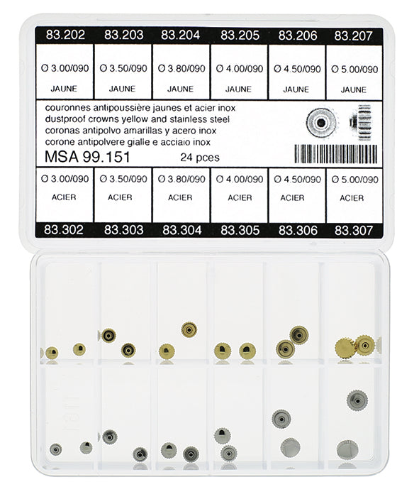 Dustproof Crown Assortment Tap 90 (24 Crowns, 12 models)