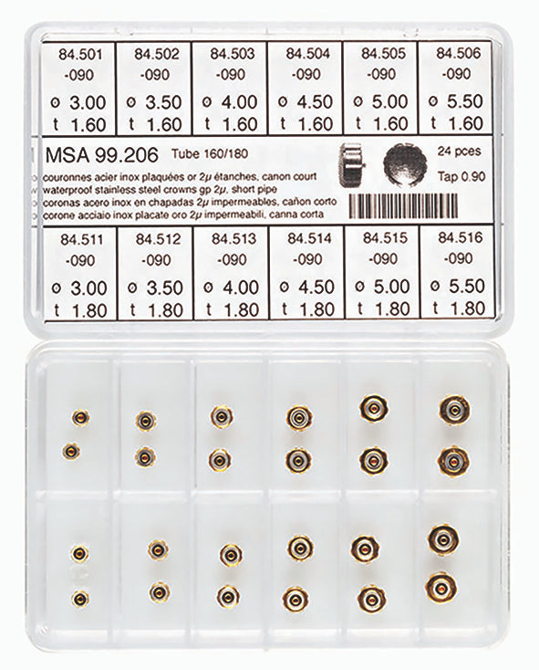 Water-Proof Short Pipe Yellow Crown Assortment 1.60mm & 1.80mm Tube/Tap 90
