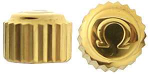 Omega® Crown (Waterproof, Tap 0.90 mm), 18kt yellow, diameter 5.00 mm, see all case numbers in description