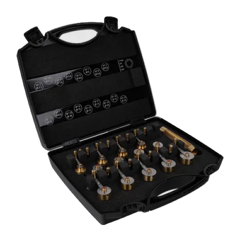 Bergeon Set of 17 Mainspring Winders Assortment with case and handle