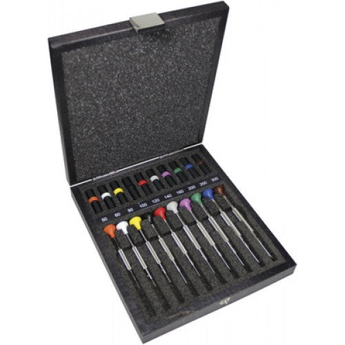Bergeon Set of 10 Stainless Steel Ergonomic Screwdrivers in Wood Box