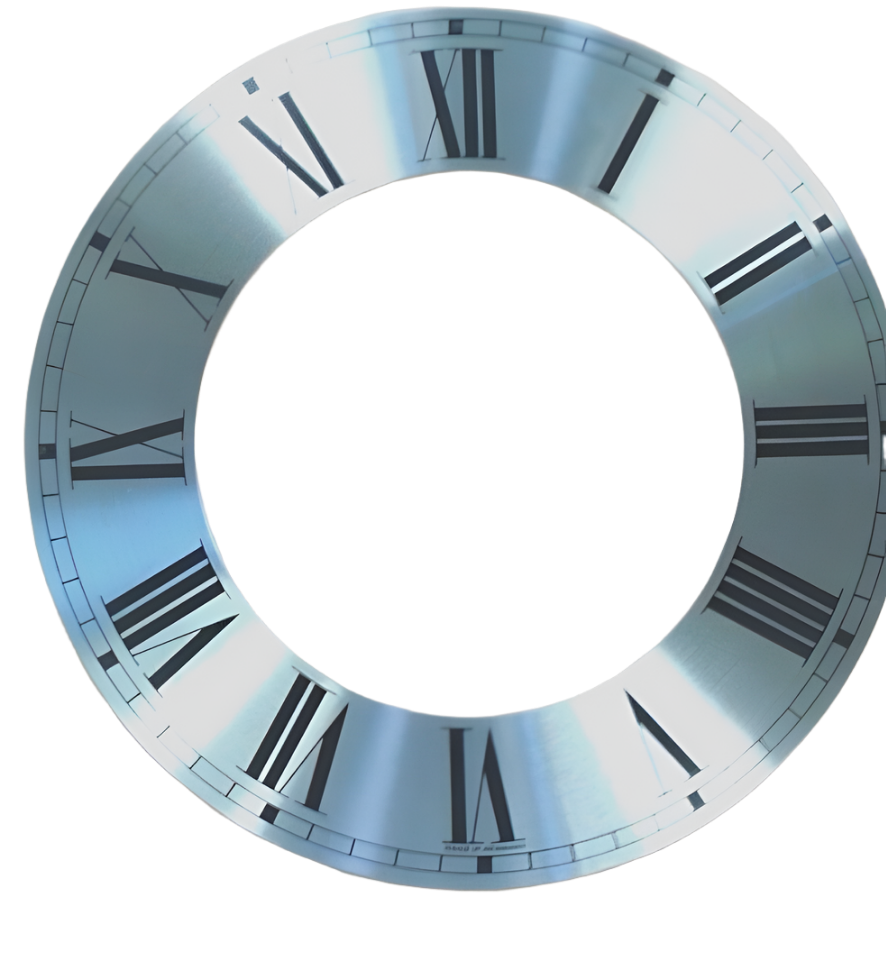 FHS Aluminum Dial 8" Roman Large Hole