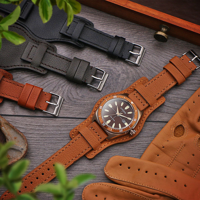 Leather Military Bund Strap By DASSARI