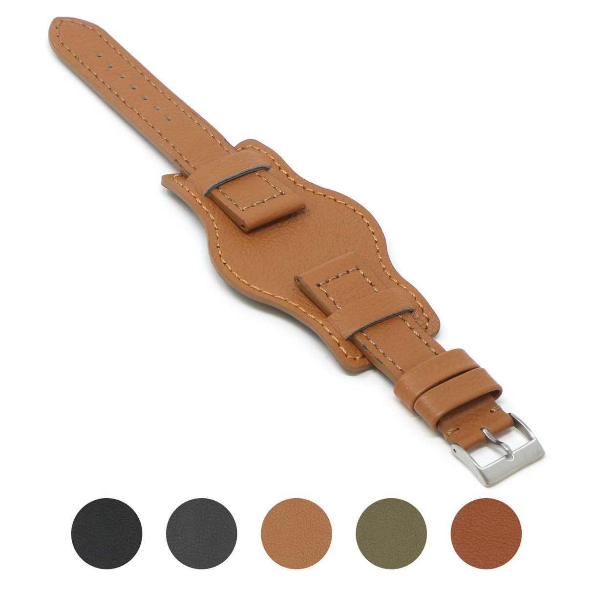 Leather Military Bund Strap By DASSARI