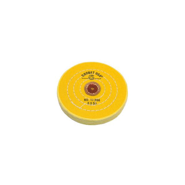 5" Diameter Chemkote Yellow Buffs with Leather Center (633028247586)