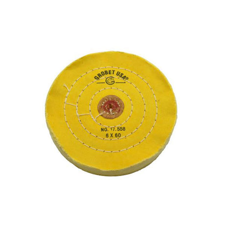 6" Diameter Chemkote Yellow Buffs with Leather Center (633036865570)