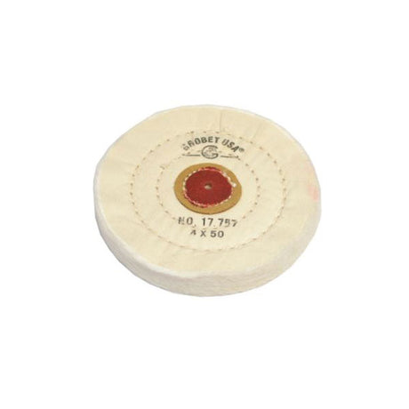 4" Dia. Stitch Type Finex Muslin Buffs with Leather Centers (636177154082)