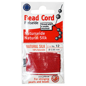 #12 Natural Silk Red Bead Cord