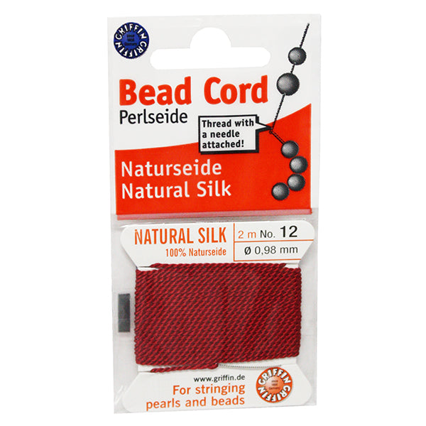 #12 Natural Silk Garnet Bead Cord