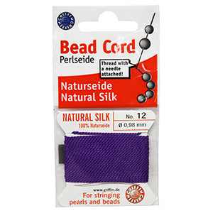 #12 Natural Silk Amethyst Bead Cord