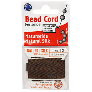 #12 Natural Silk Brown Bead Cord