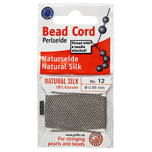 #12 Natural Silk Gray Bead Cord