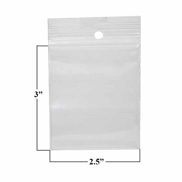 Clear "Mini-Grip" Zippak Bags - 2-1/2 x 3 Regular Weight