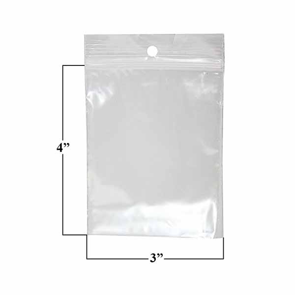 Clear "Mini-Grip" Zippak Bags - 3 x 4 Regular Weight
