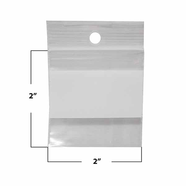 White Block "Mini-Grip" Zippak Bags - 2 x 2