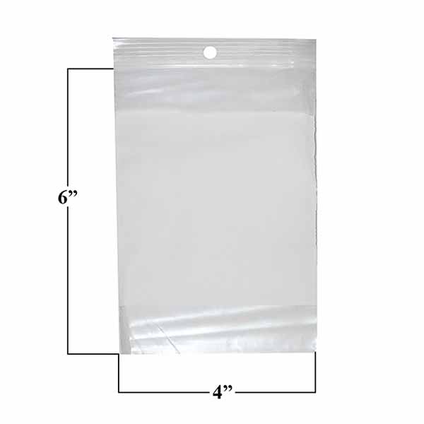 White Block "Mini-Grip" Zippak Bags - 4 x 6