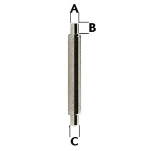 Short Pivot Stainless Steel Spring Bars -pivot diameter 0.70 mm (123288125455)