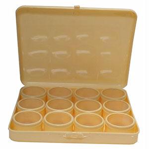 Hinged Plastic Box with 12 Plastic Tins (10567358991)