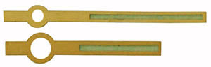 Gruen® Pair of Hands HD-GRU80 , yellow baton luminous, length of min hand 12.00 mm (click here to see the calibers)