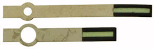 Gruen® Pair of Hands HD-GRU98 , white baton luminous black tip, 12.00 mm (click here to see the calibers)