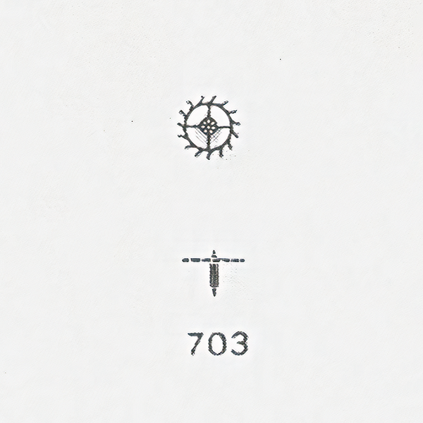 Jaeger LeCoultre® calibre # 486 escape wheel and pinion, pivoted, for lower end-piece