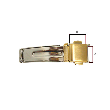 Yellow Plated 3 Fold Double Buckles with Button Release (535192272930)