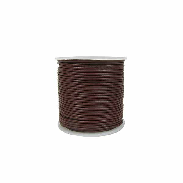 Brown Leather Bead Cord - 0.50mm
