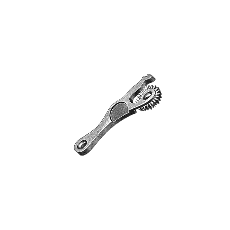 Genuine Omega® clutch lever with setting wheel mounted, distance between holes 13.13 mm, open face, part number 037, fits Omega® 19, Omega® 20