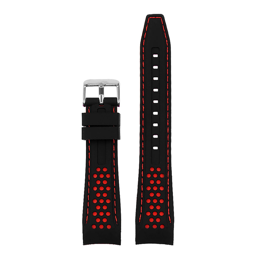 1.6 Rubber Sport Strap in Black and Red