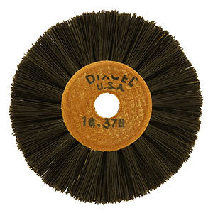 Wood Hub Wheel Brush, 2 Rows, Converging, Overall diameter 1 7/8"