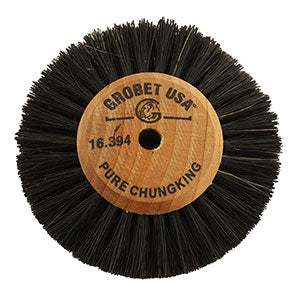 Wood Hub Wheel Brush, 4 Rows, Upright,  Overall diameter 3"