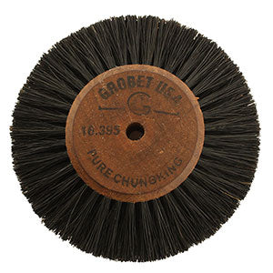 Wood Hub Wheel Brush, 4 Rows, Converging,  Overall diameter 3 1/2"