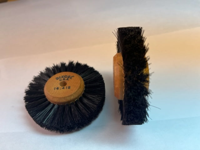 Wood Hub Wheel Brush, 3 Rows, Upright,  Overall diameter 2 3/4"