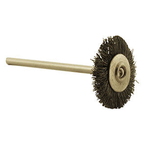3/4" Miniature Crimped Steel Wire Brush mounted on 3/32" arbor
