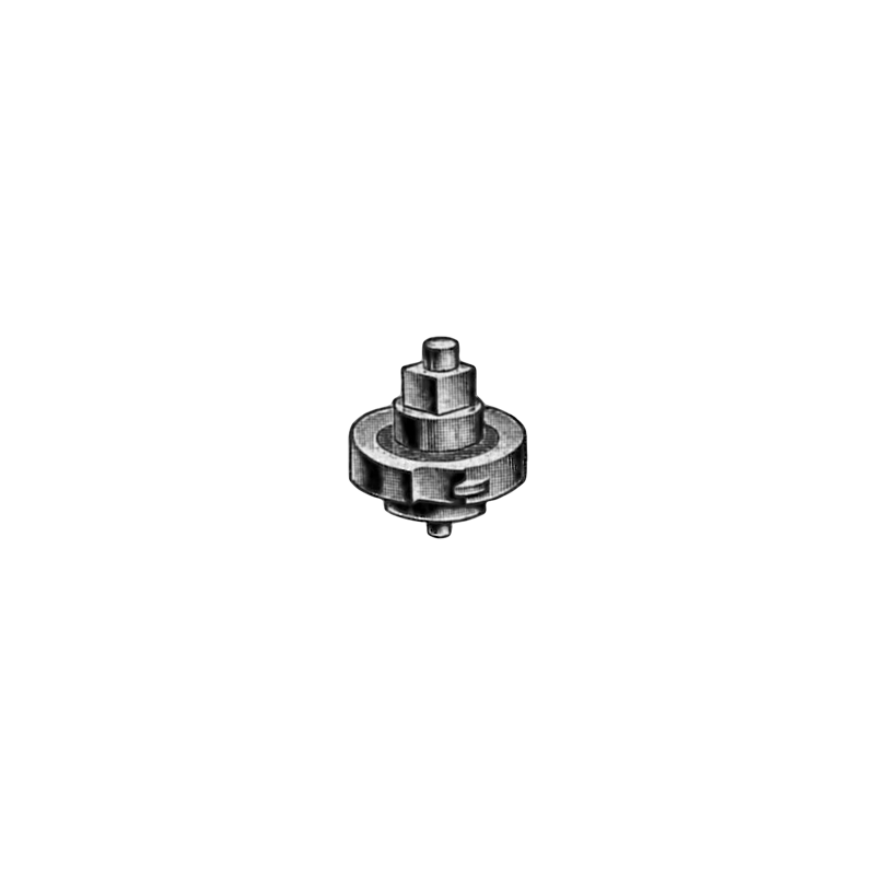 Genuine Omega® barrel arbor (does not accept a screw), total height 2.80 mm, part number 2007, fits Omega® 12.3 F