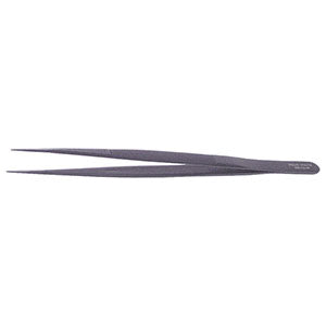 M1 Diamond Tweezer Black Rounded Points with Inside Groove
