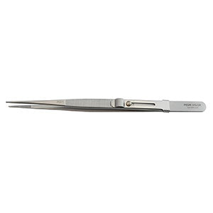 MR1 Diamond Tweezer Matt Satin Finish, Rounded Points with Slide Lock and Inside Groove