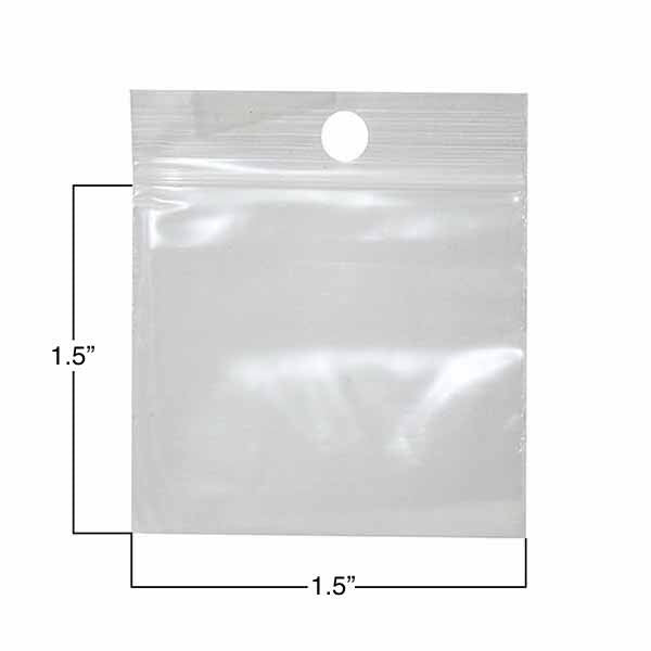 Clear "Mini-Grip" Zippak Bags - 1.5" x 1.5" Regular Weight