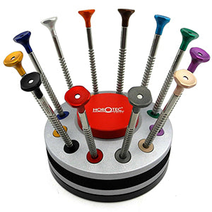 Horotec® Assortment of 12 Watchmaker Screwdrivers on a Rotating Stand