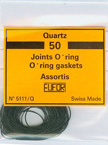 Bulk O-Ring Gasket assortment, 50 pieces for Quartz Watches