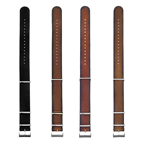 All Color DASSARI Marquis dn8 Vintage Hand Finished Italian Leather NATO Strap